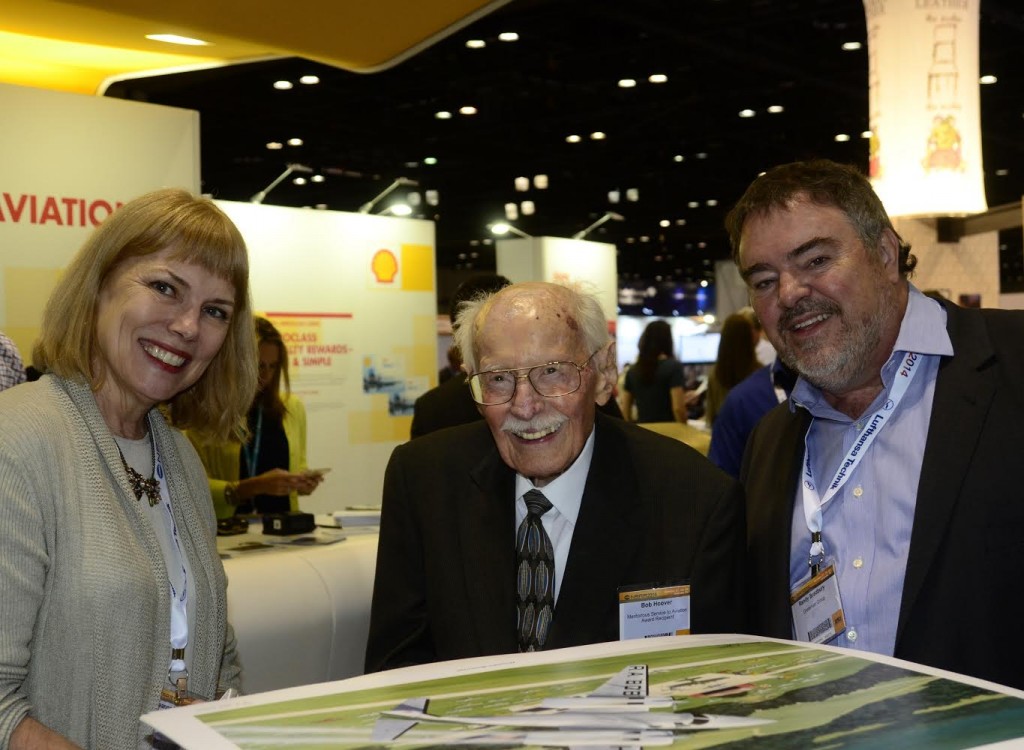 For my colleague Deanna Harms and me, it was a special treat and a highlight of the show to sit for a minute with living aviation legend Bob Hoover.