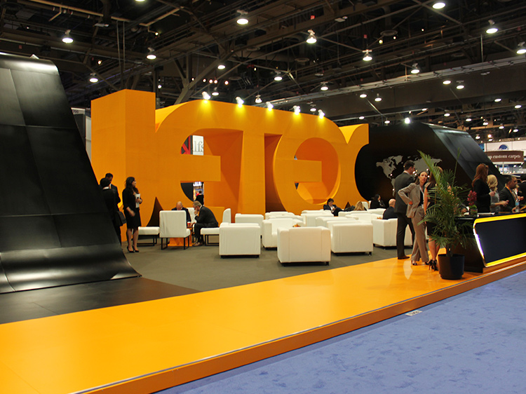 JetEx logo-as-a-wall booth