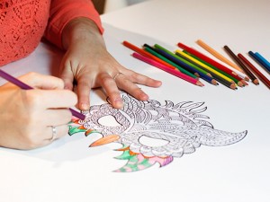 coloring masks with colored pencil