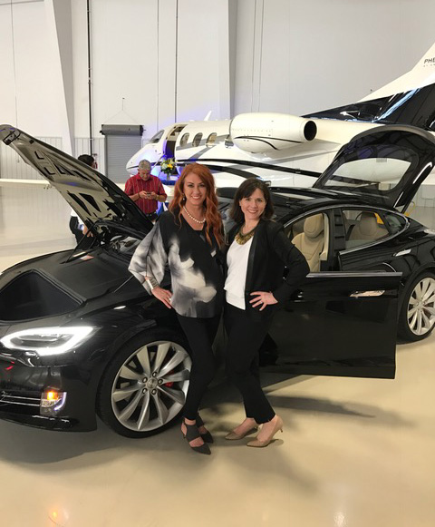 Sonia Greteman and Ashley Bowen Cook Tesla