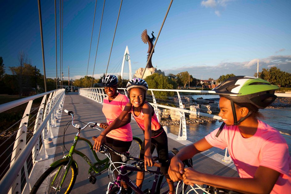 biking in wichita keeper of the plains