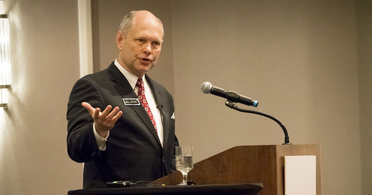 kansas aviation director bob brock speaks to wichita aero club