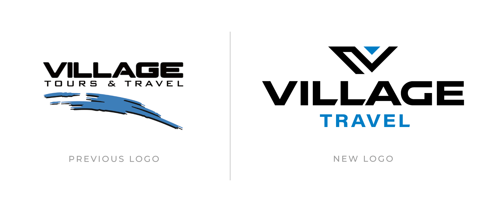 village travel logo transformation