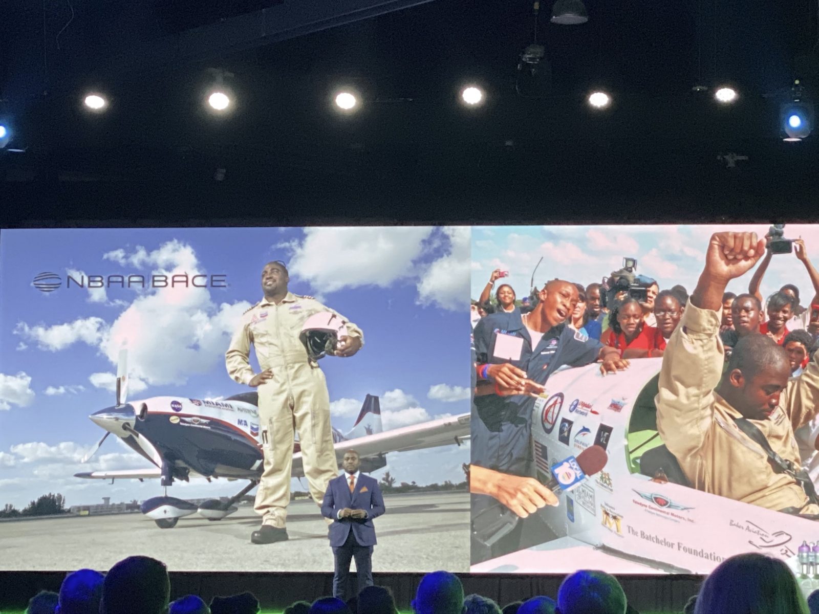 captain barrington irving jr received the american spirit award at nbaa-bace 2019