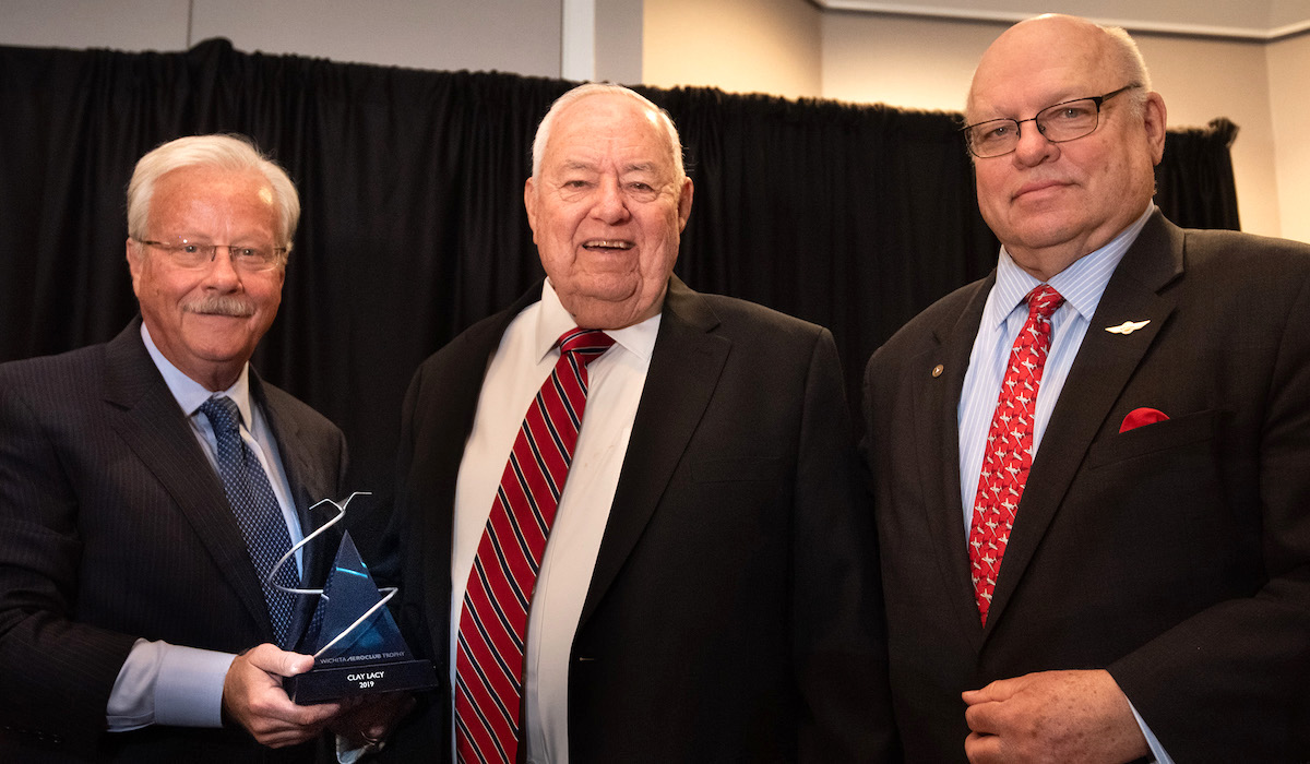 clay lacy pictured with jack pelton (left) and dave fransen (right)