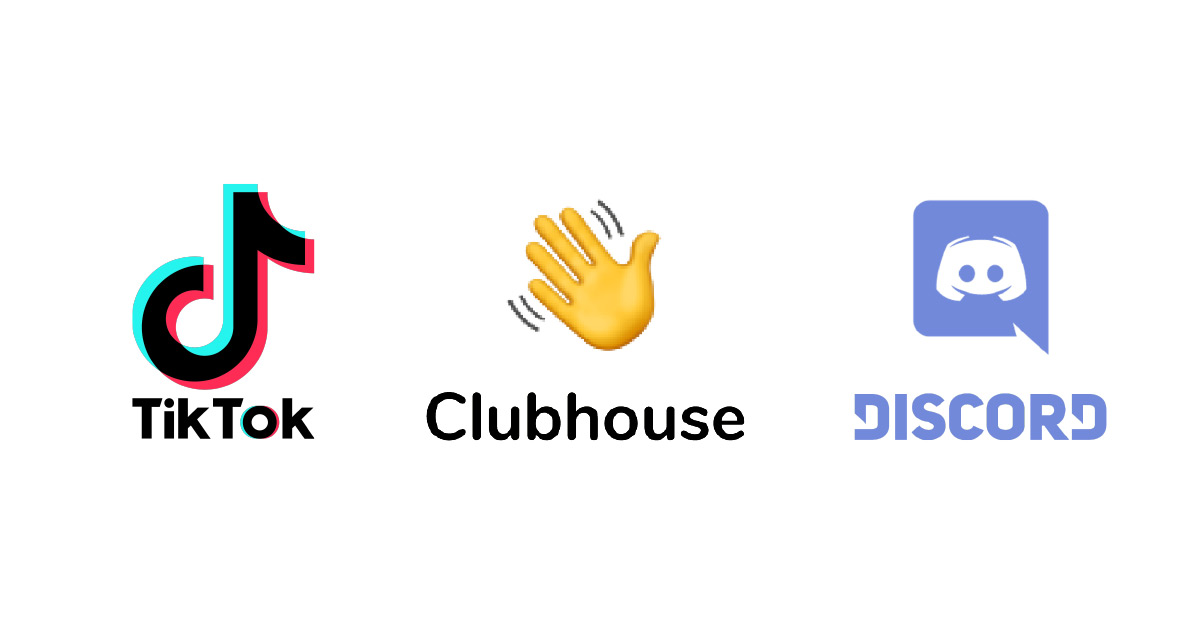 new audio social channels tiktok, clubhouse and discord