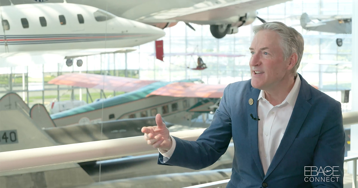 Erik Lindbergh, Chairman of the Board of the Charles and Anne Morrow Lindbergh Foundation, at EBACE Connect